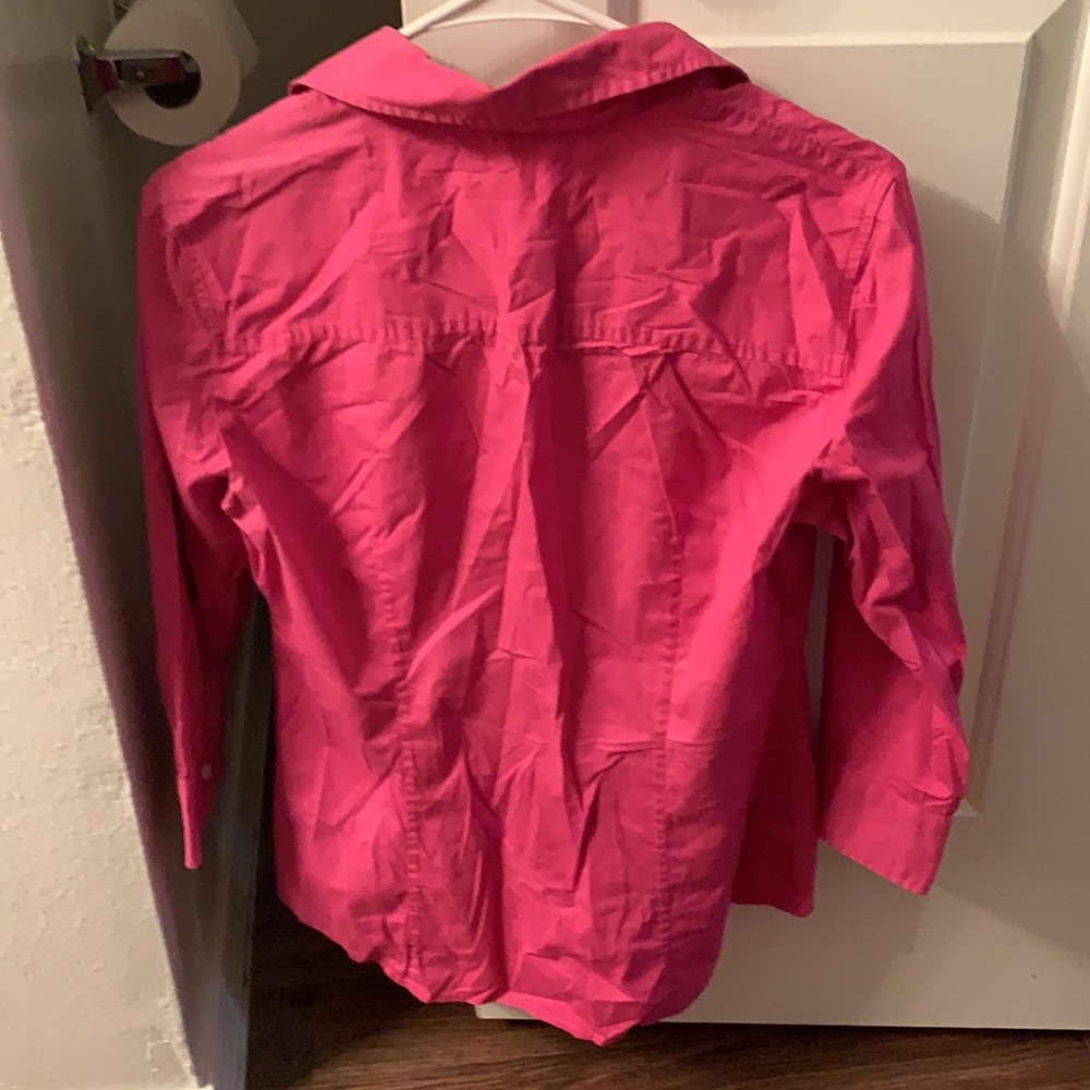 JCrew pink 3/4 button down - Picture 3 of 3